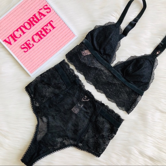 Victoria's Secret Other - Victoria’s Secret black lace lingerie set XS+S